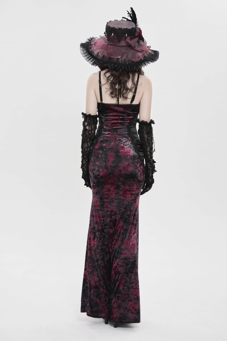 Off Shoulder Halterneck Lace Jsk Dress Black Red Gothic