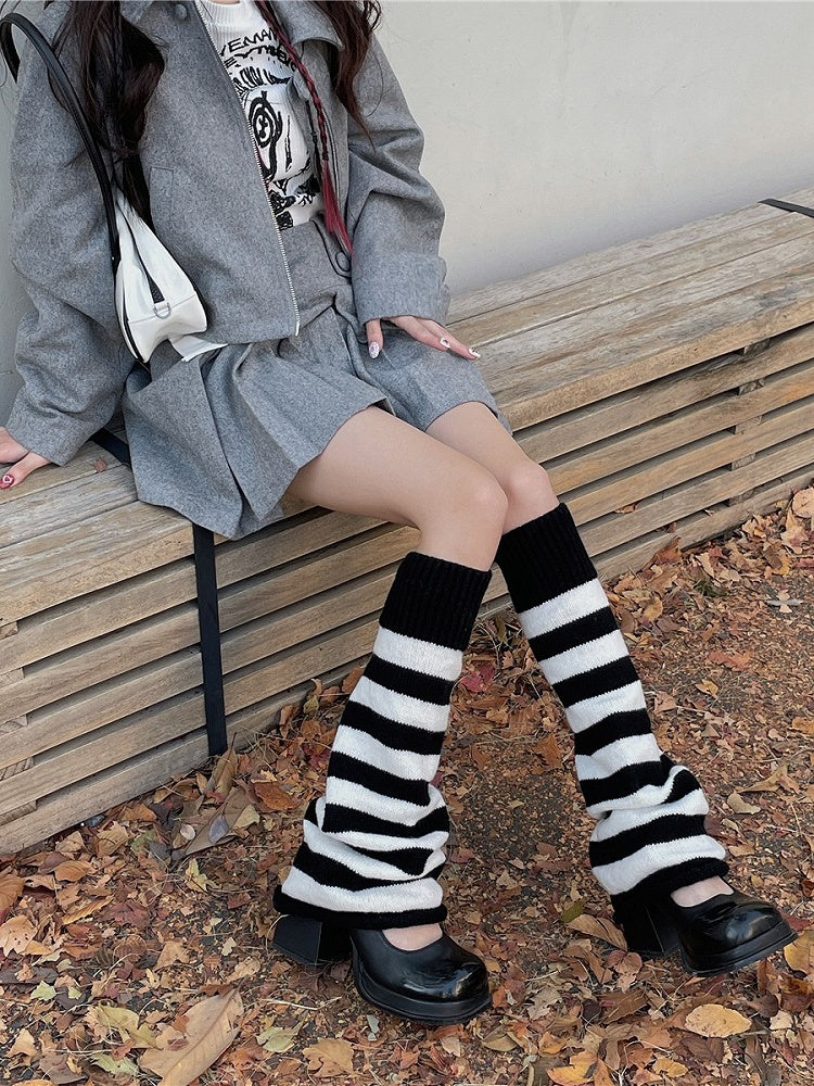 Striped Leg Knit Y2K Warmers Color 5 Options