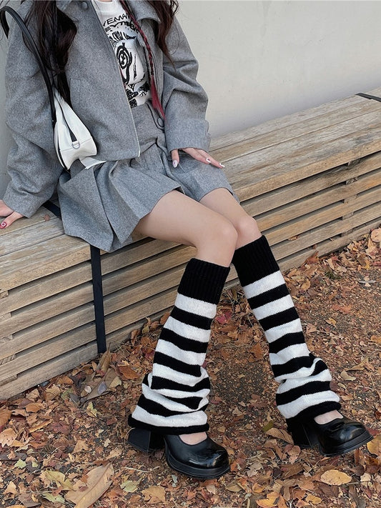 Striped Leg Knit Y2K Warmers Color 5 Options
