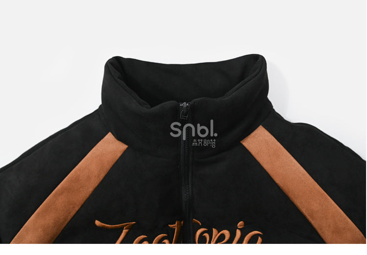 Schwarze Pufferjacke mit „Zootopia Judy and Nick“-Applikation