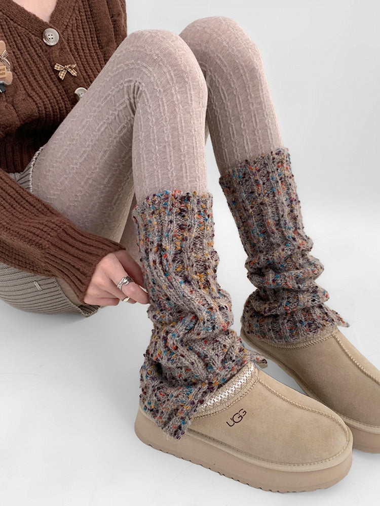Knitted Decorations with Warmers Dot Leg Gray Colorful