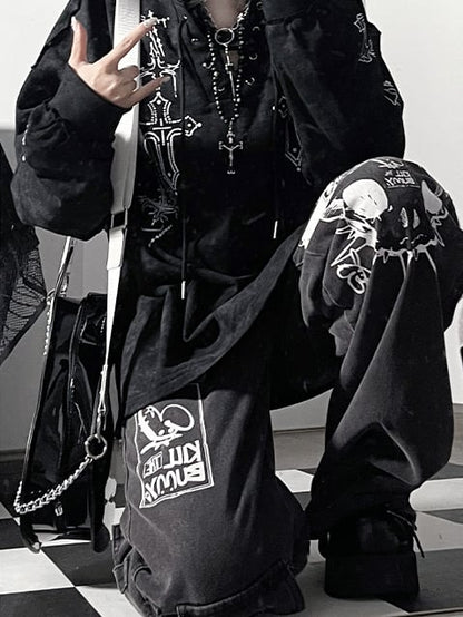 Schnürdesign Cross Hoodie Dye Bittersweet Krawattendetails Schwarz