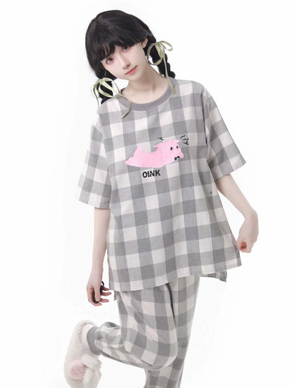 ソフトコットンパジャマ ラウンジウェア カジュアルチェック