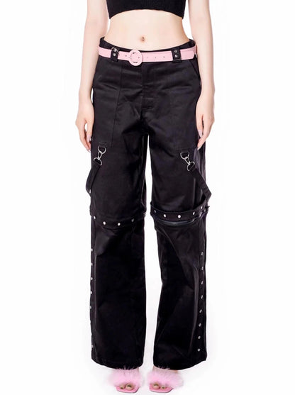 Rosa Sommer Schwarz Mode Hose