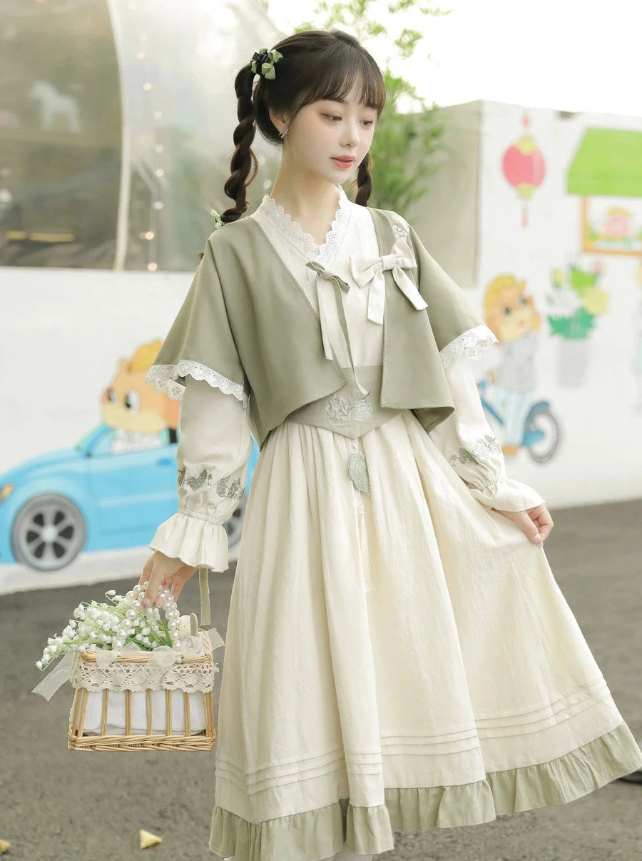 Dress Chinese Cardigan Retro Short Lolita