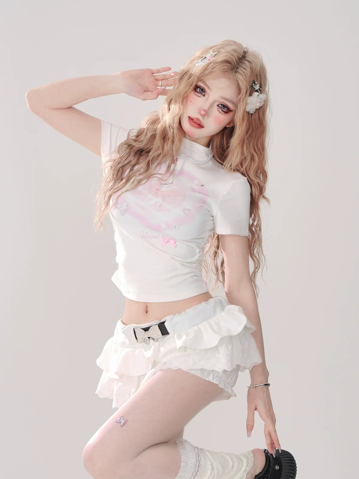 ガーリートップス ハート ビッグデザイン