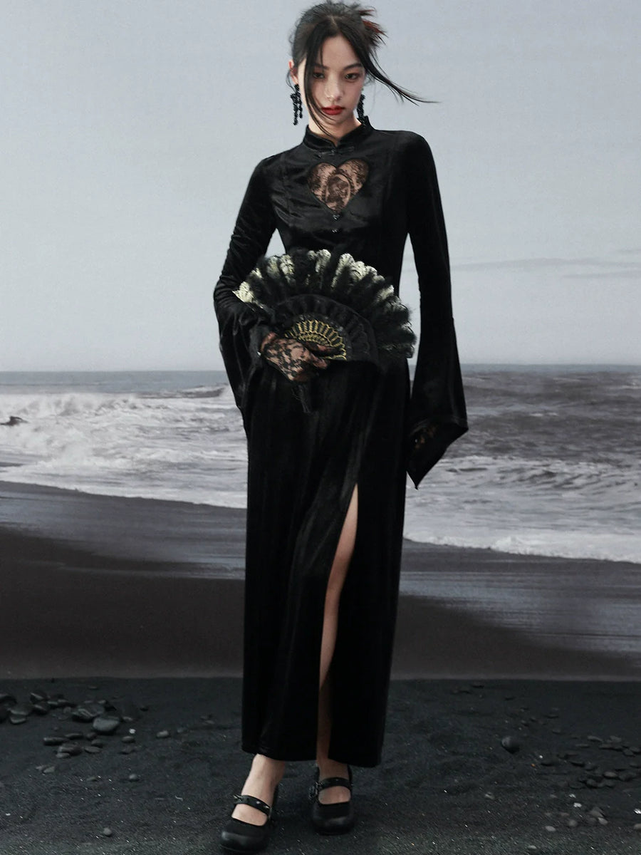 Style vestimentaire gothique en velours foncé