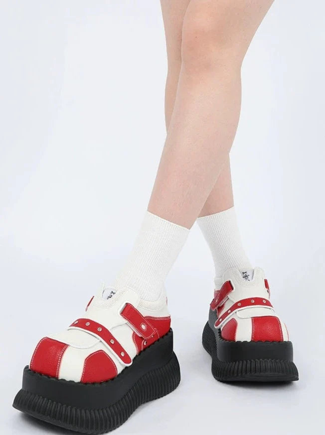 Red Volume Shoes Macaron