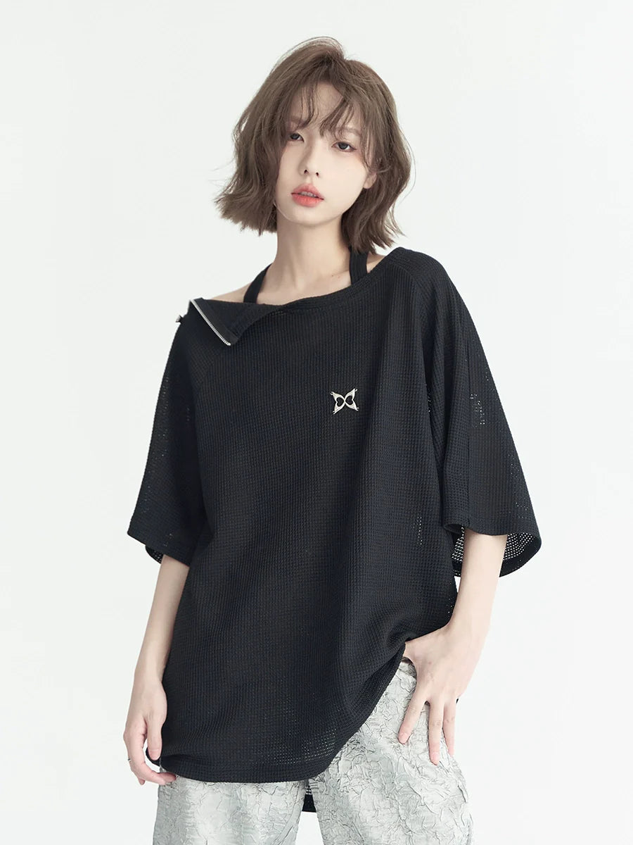 ポイントジップアップセンターTシャツショルダー