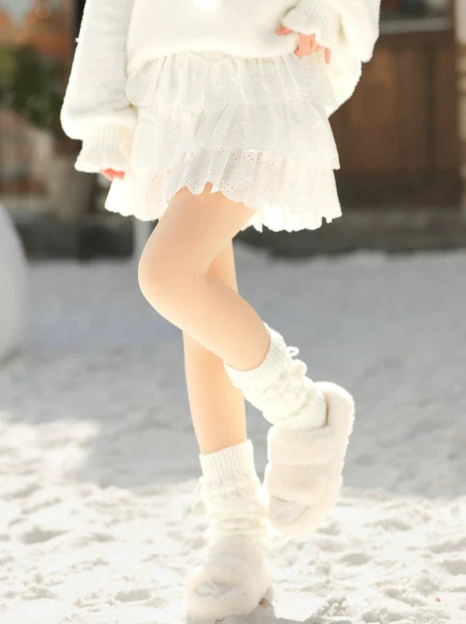 Süßer Lagenkuchenrock aus Spitze