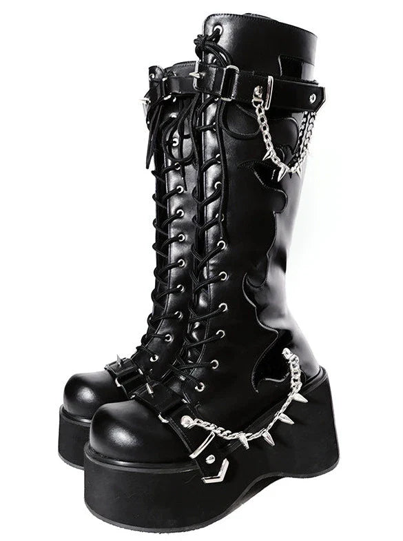 Platform Boots Toe Punk Style Round