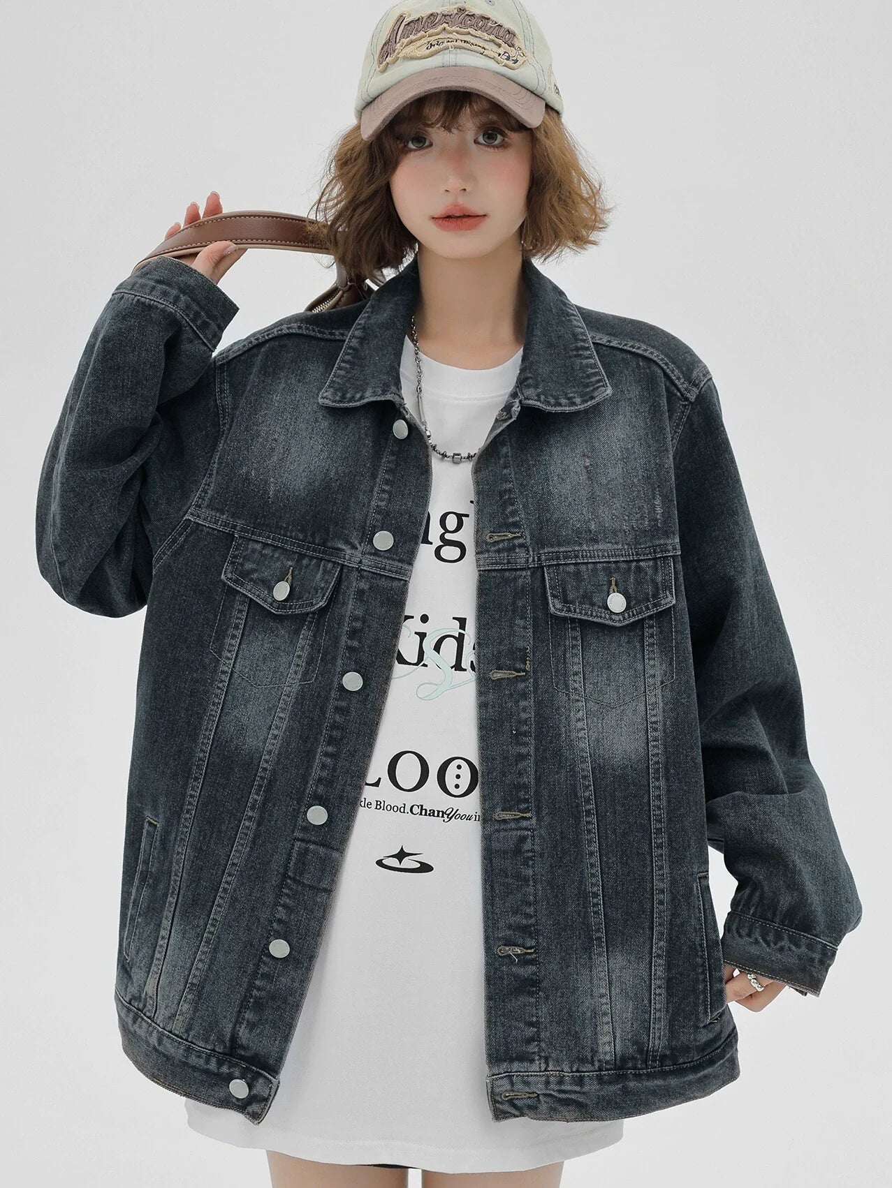 Amerikanische Jacke waschen nostalgischen Denim lose Retro