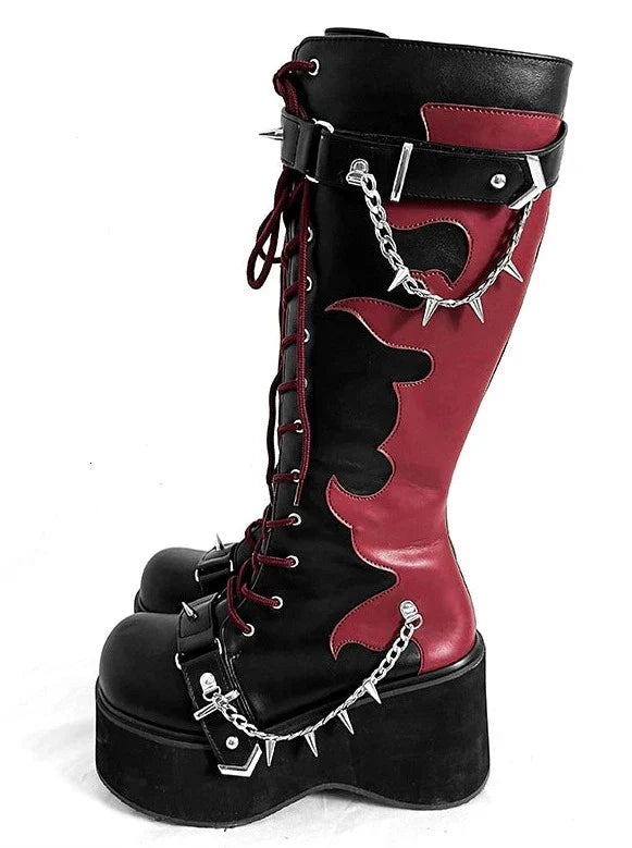 Platform Boots Toe Punk Style Round