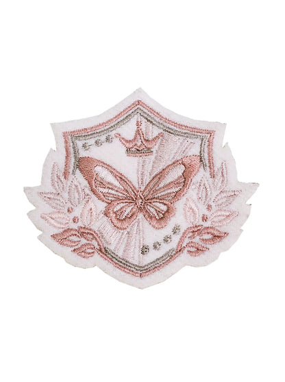 Badge Pink Frilled Doll + Lolita + Dress Off-White Coat Collar