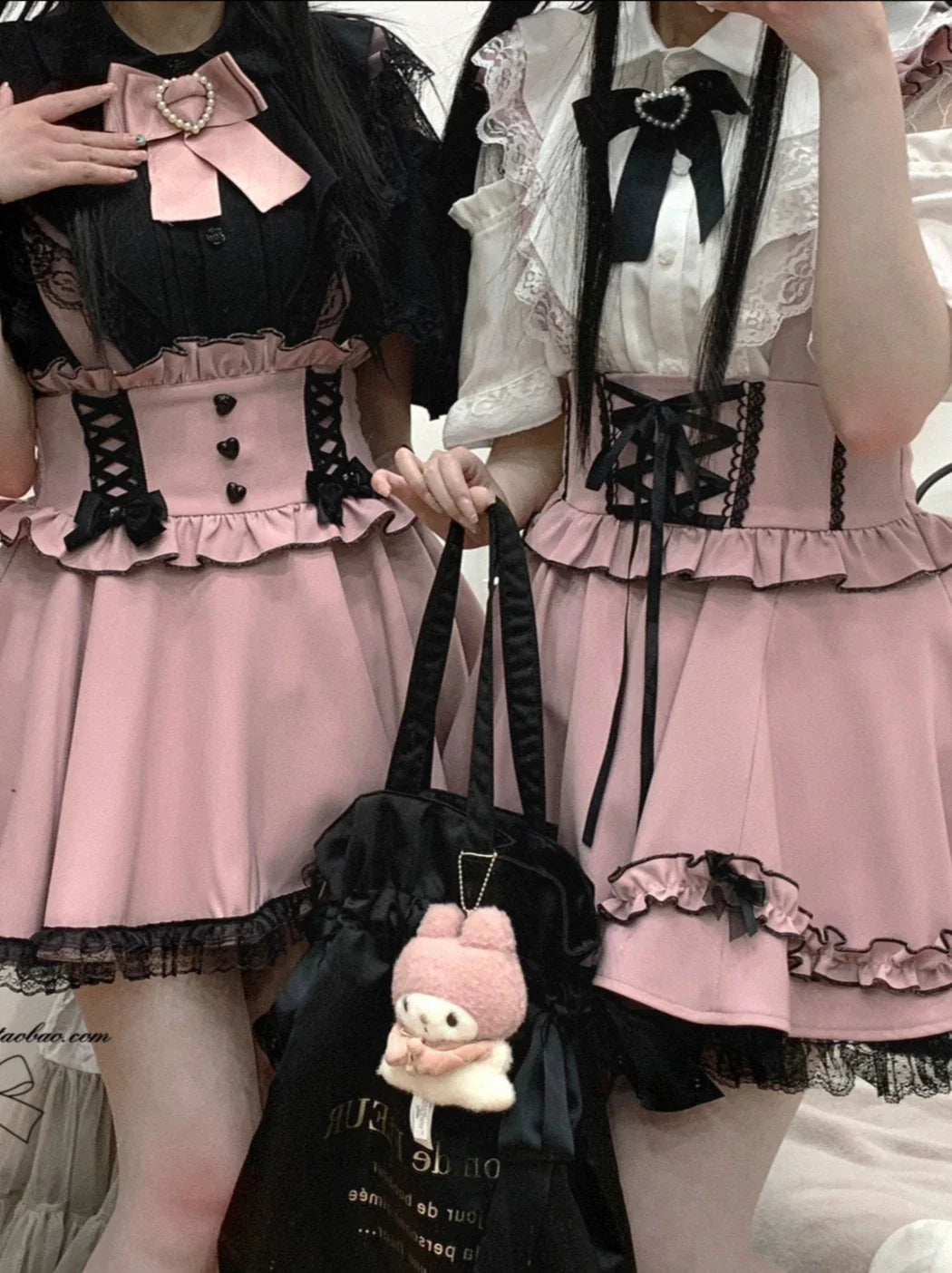 レースシアーショルダーケープマインリボンシャツ