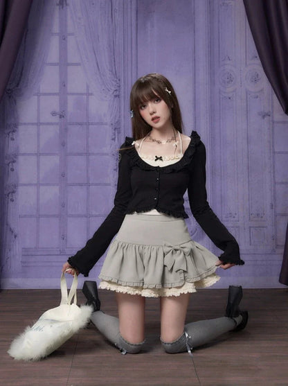 スリットフリルリボンスカート