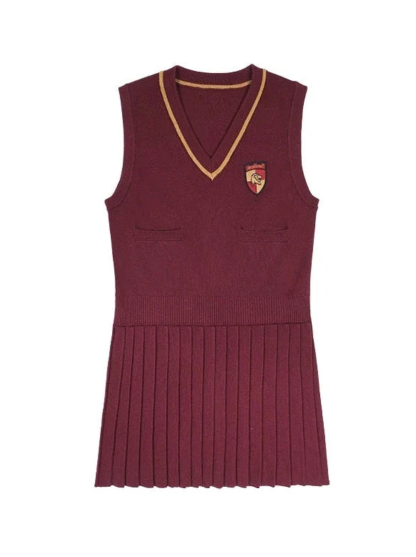 Pleated Sleeveless Knit Dress College