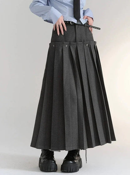 Pleated Wool Skirt College