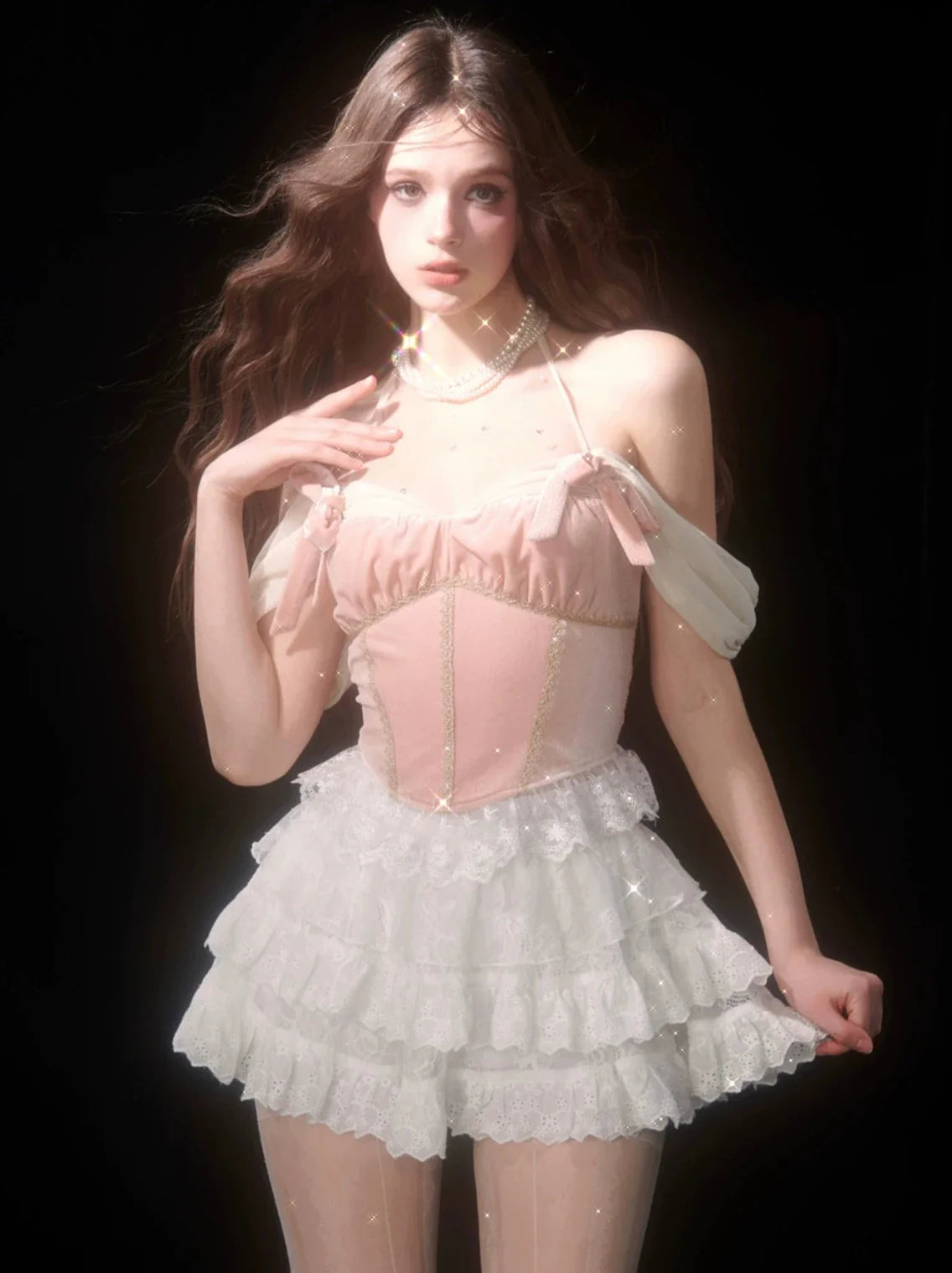 スタイルスカート バレエ レース ケーキ ホワイト