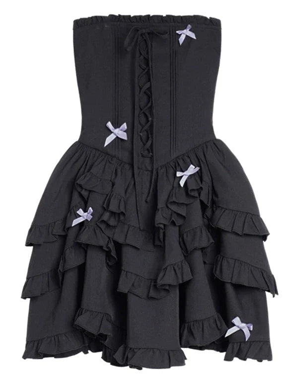 Tiered Top Lace-Up Cake Dress Tube