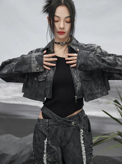 タイダイジャケット モードデニム