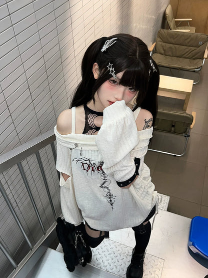 Off-Shoulder Top Rock Punk