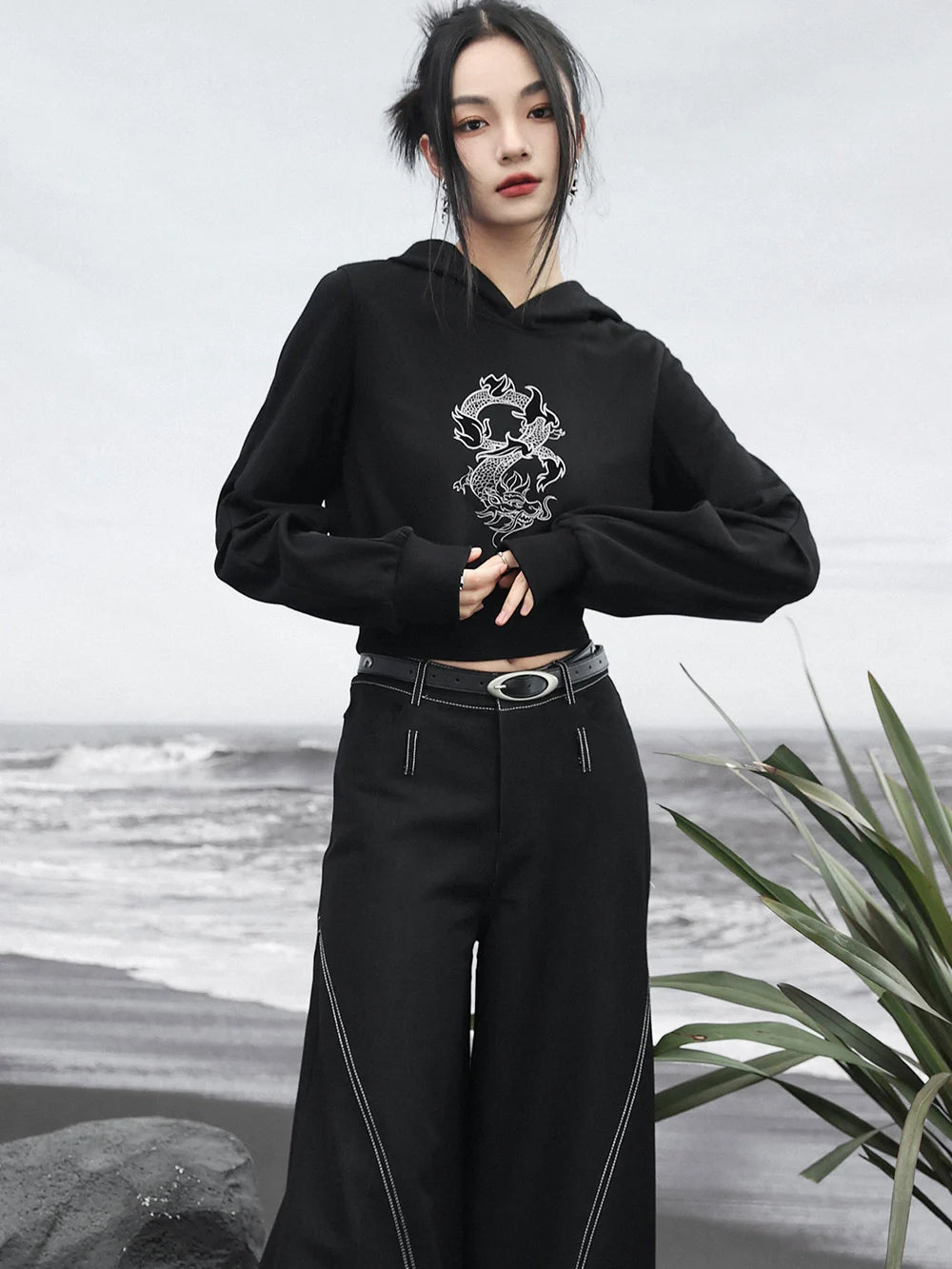 Design Kurzes Drachentop mit Kapuze