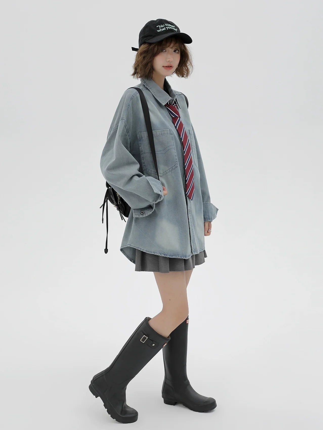 ルーズタイデニムレトロジャケット+シャツアメリカン