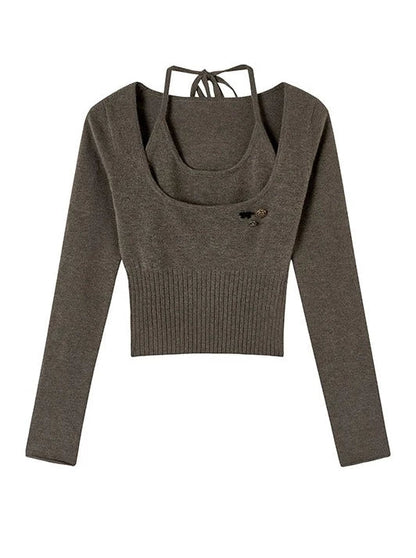 Zweiteiliges Neckholder-Top mit Rim-Ausschnitt