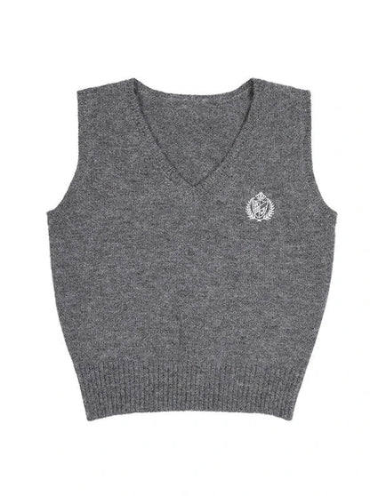 ワンベストネックニットトップスタイルポイントカレッジ