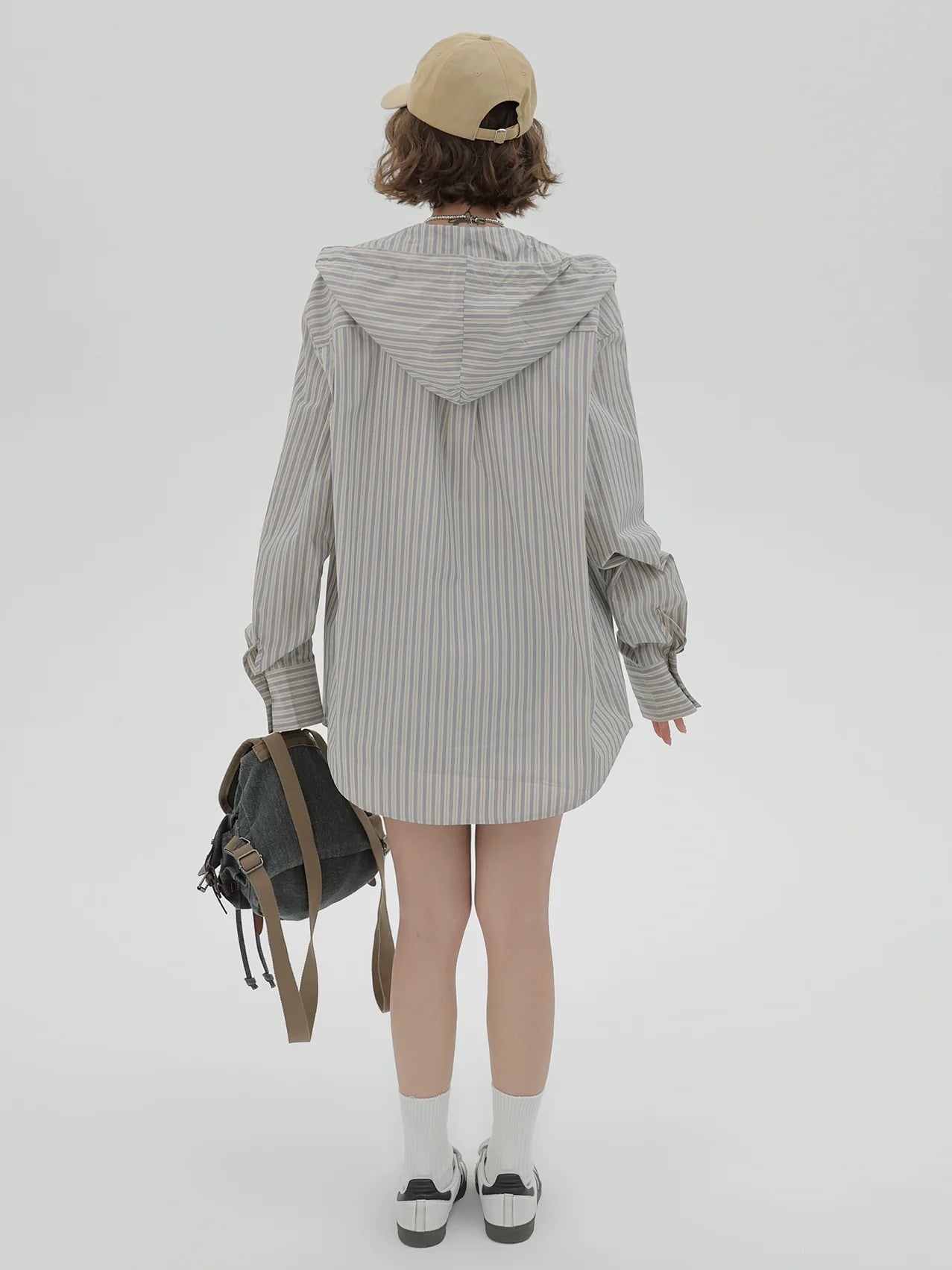 Halo Shirt Girly Over Striped Hoodie