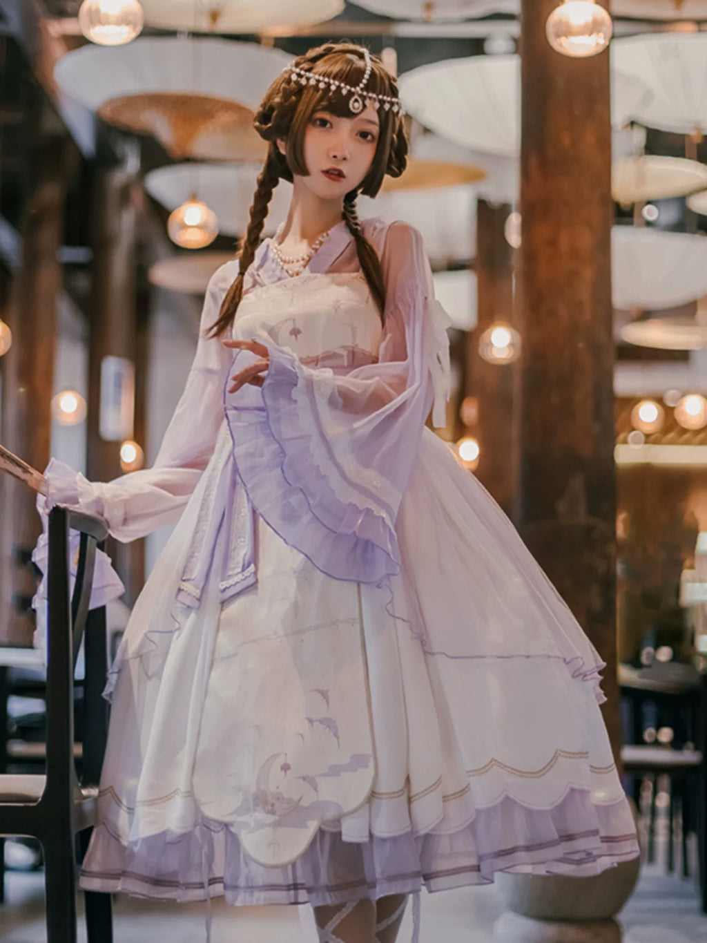 Set Lolita Night Crescent Moon Suspended Dress