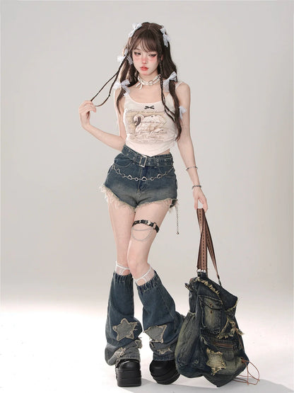 Cookie Moose Top Swan Slim Ärmellos Hosenträger