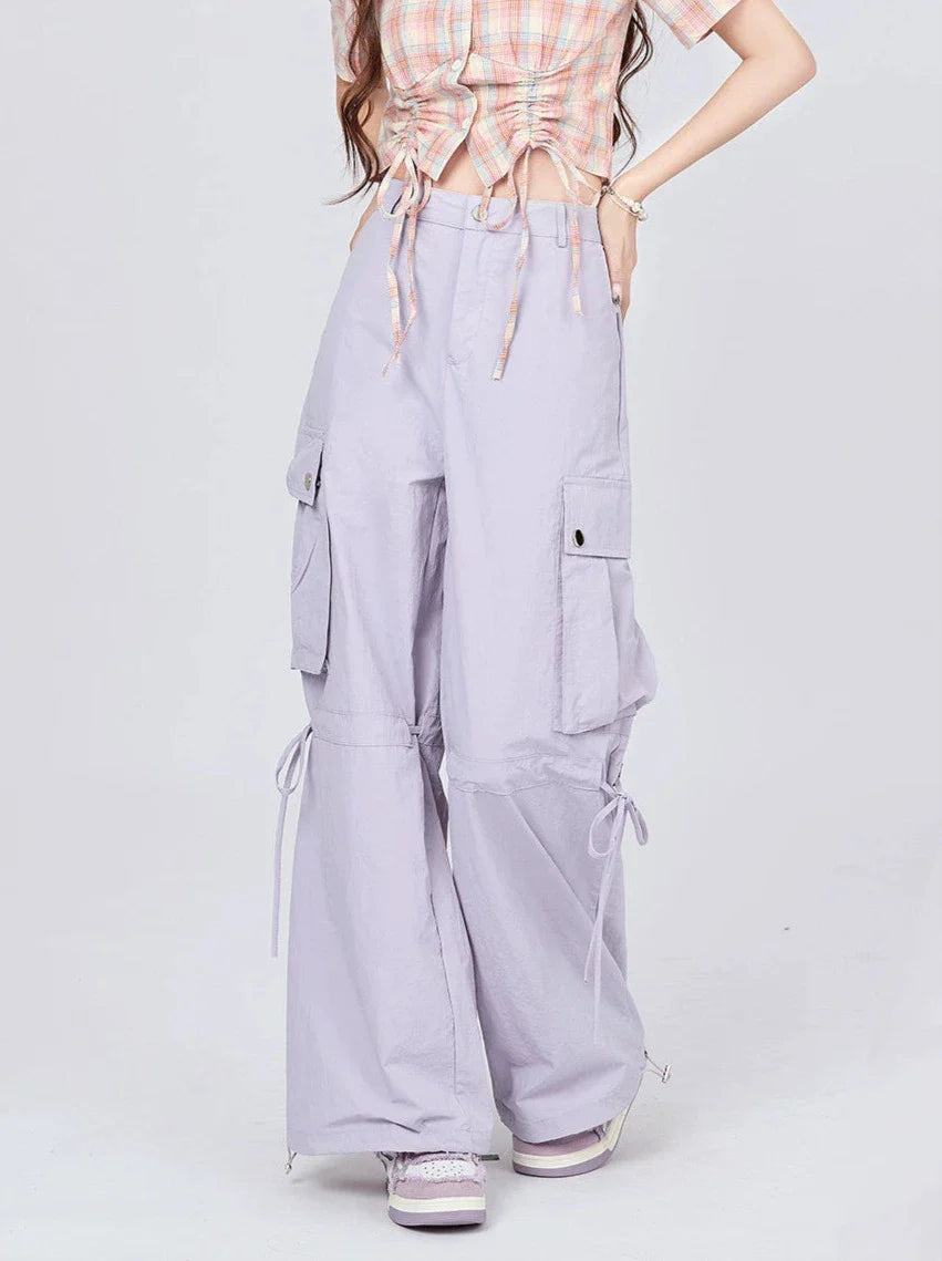 ドローストリングパンツ ストラップ ルーズカーゴ