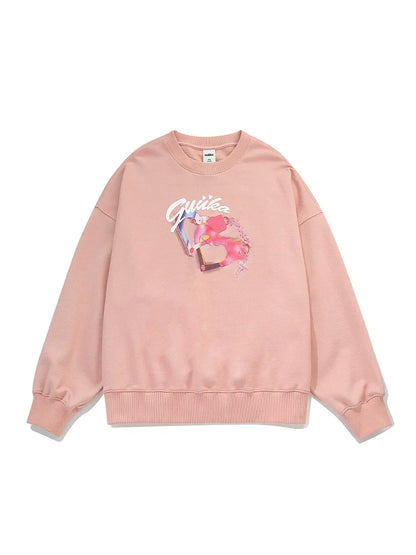 Retro süßes Sweatshirt Logo Pinky Over