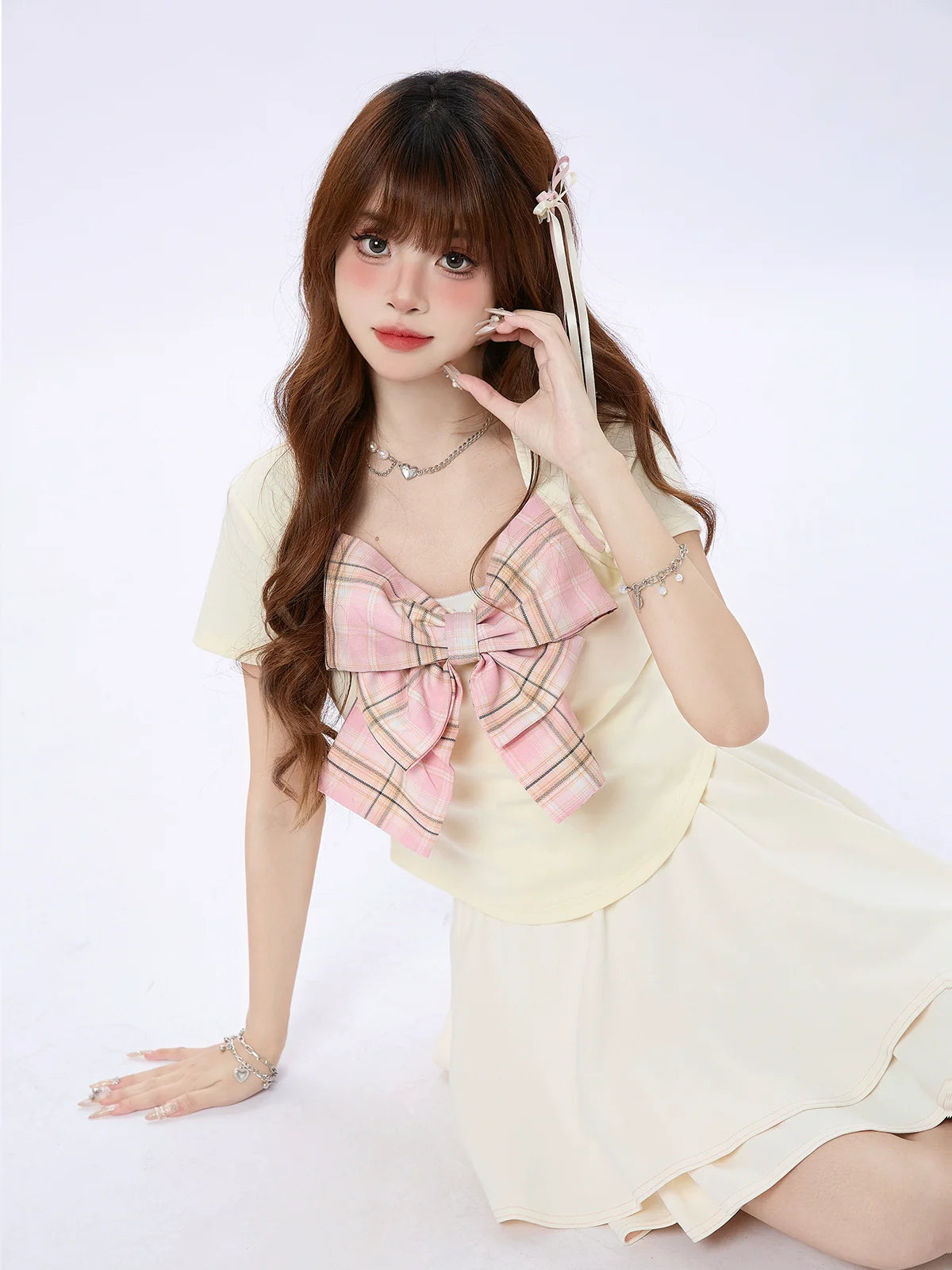 チェックショートビッグトップボウ