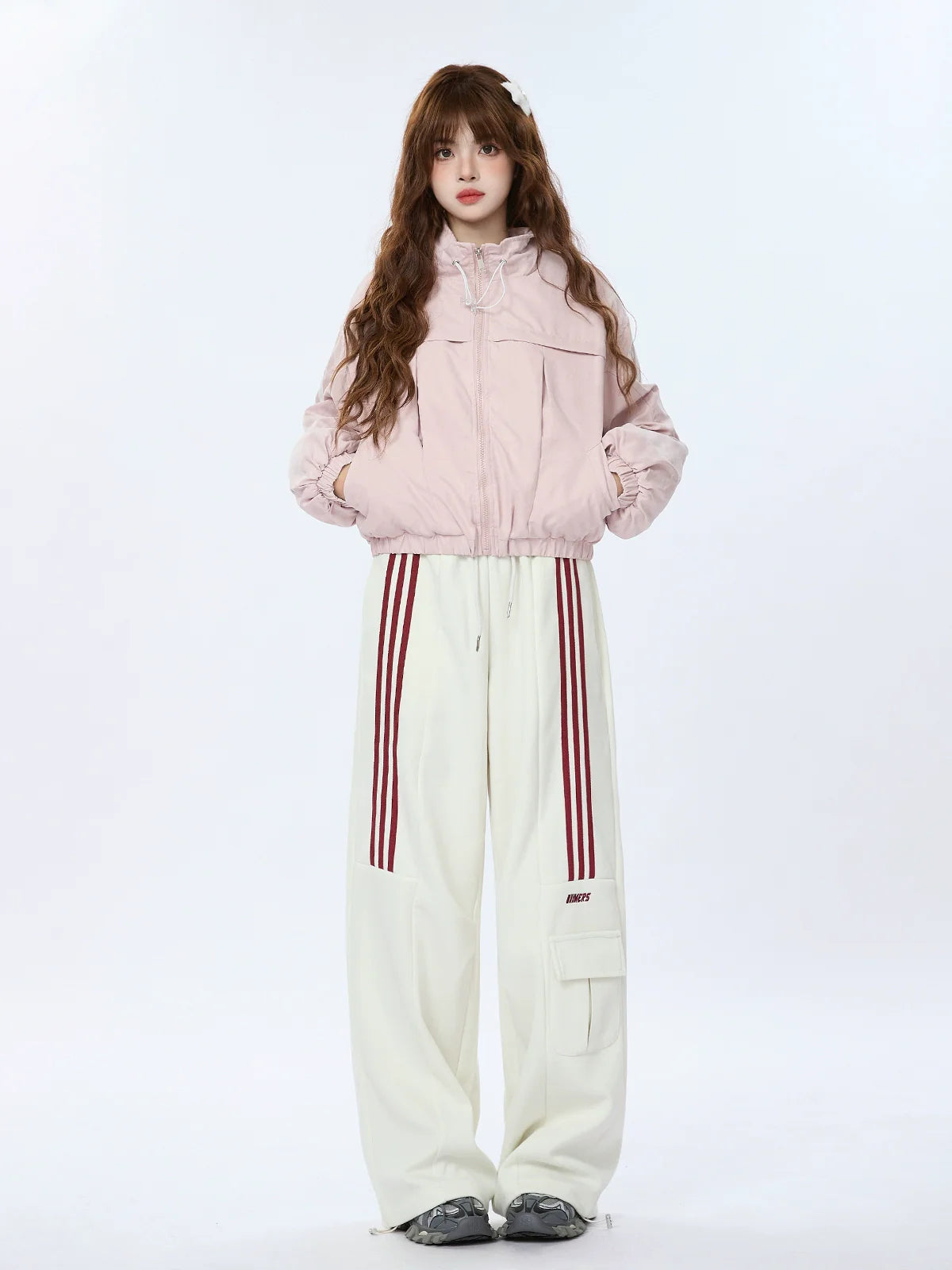 Casual Pants Loose Striped Pocket