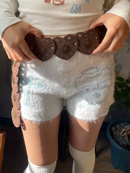 Fur Diamond Pattern Pants