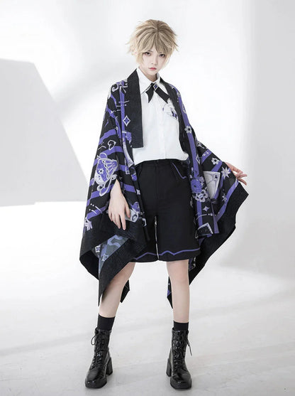 Retro Sunscreen Summer Print Cape Cardigan