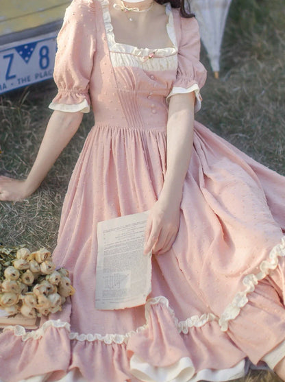 エプロン + フリルワンピース スイート + バンダナ レトロ