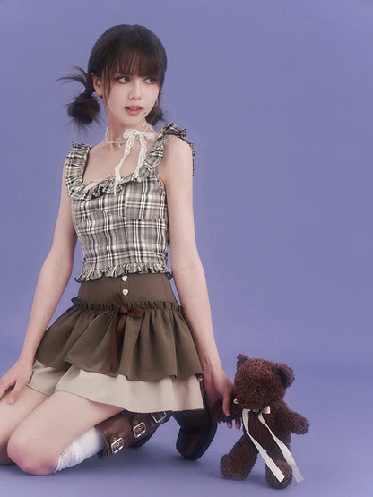 Ribbon Camisole Girly Check