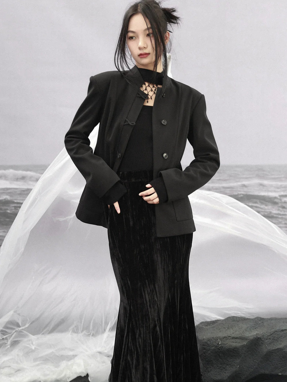 Top Style Mode Kragen Taille Up Stand