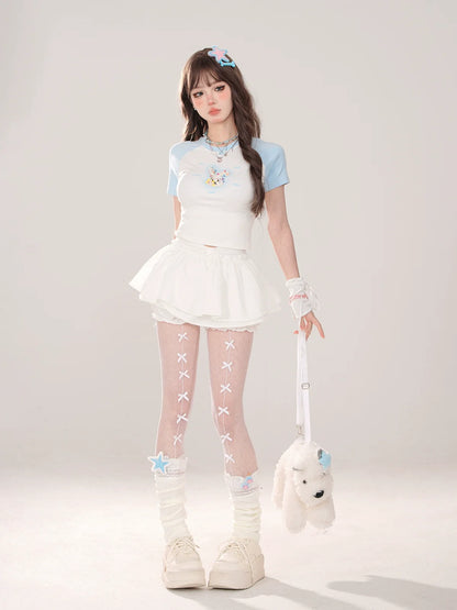 バニーショートラグランキュートTシャツ