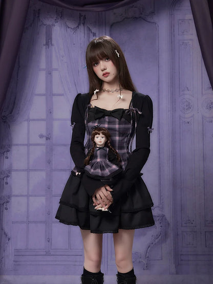 カーディガン リボン ショート クール