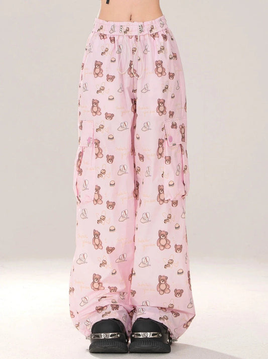 Cargo Baby Sweet Bear Loose Pants