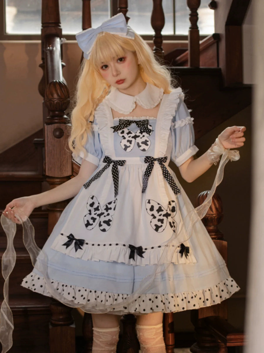 Süßes blaues Lolita-Prinzessinnenkleid