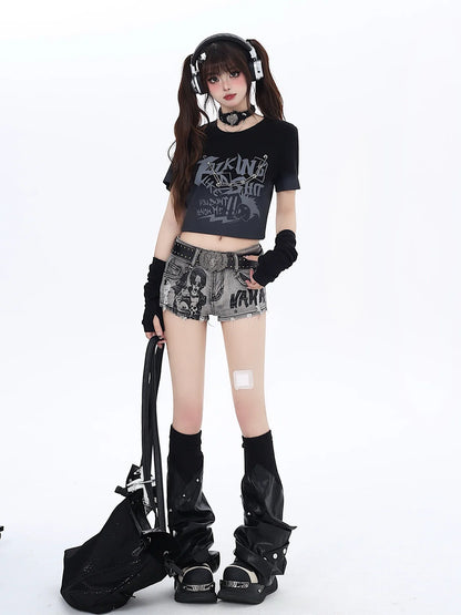 Gradient Short Slim T-Shirt Dark Subculture