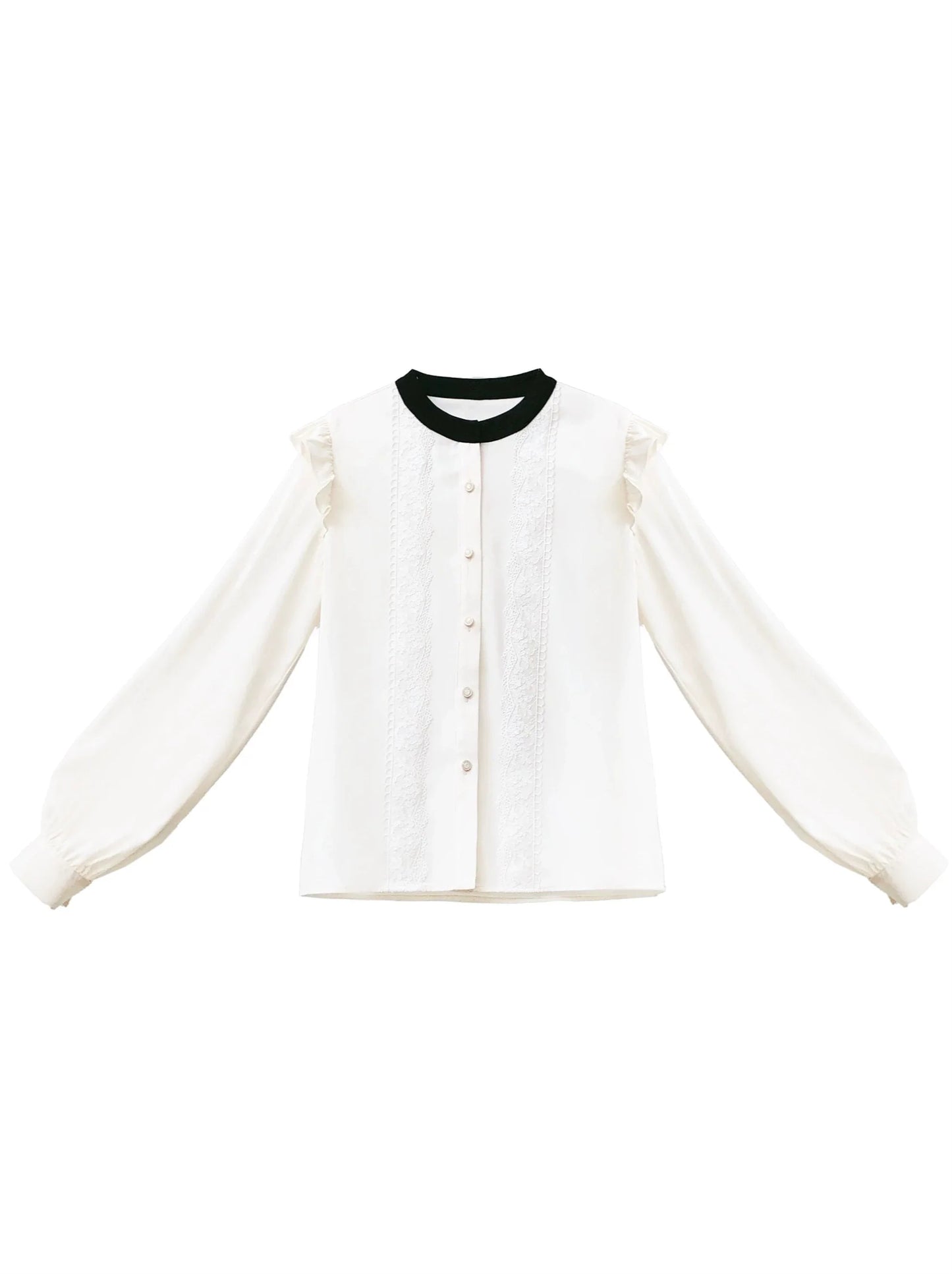 Plissee-Rüschenband College-Kleid Hemd Zubehör Retro Hosenträger + Elegante Lagen Schulter + Spitze