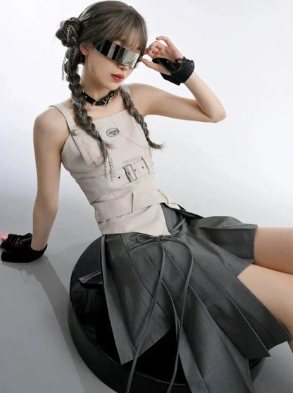 トップガール + キャミソールスカートモード アシンメトリー