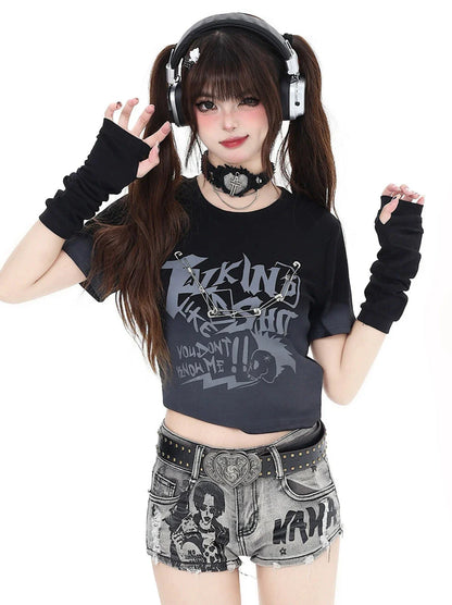 Gradient Short Slim T-Shirt Dark Subculture